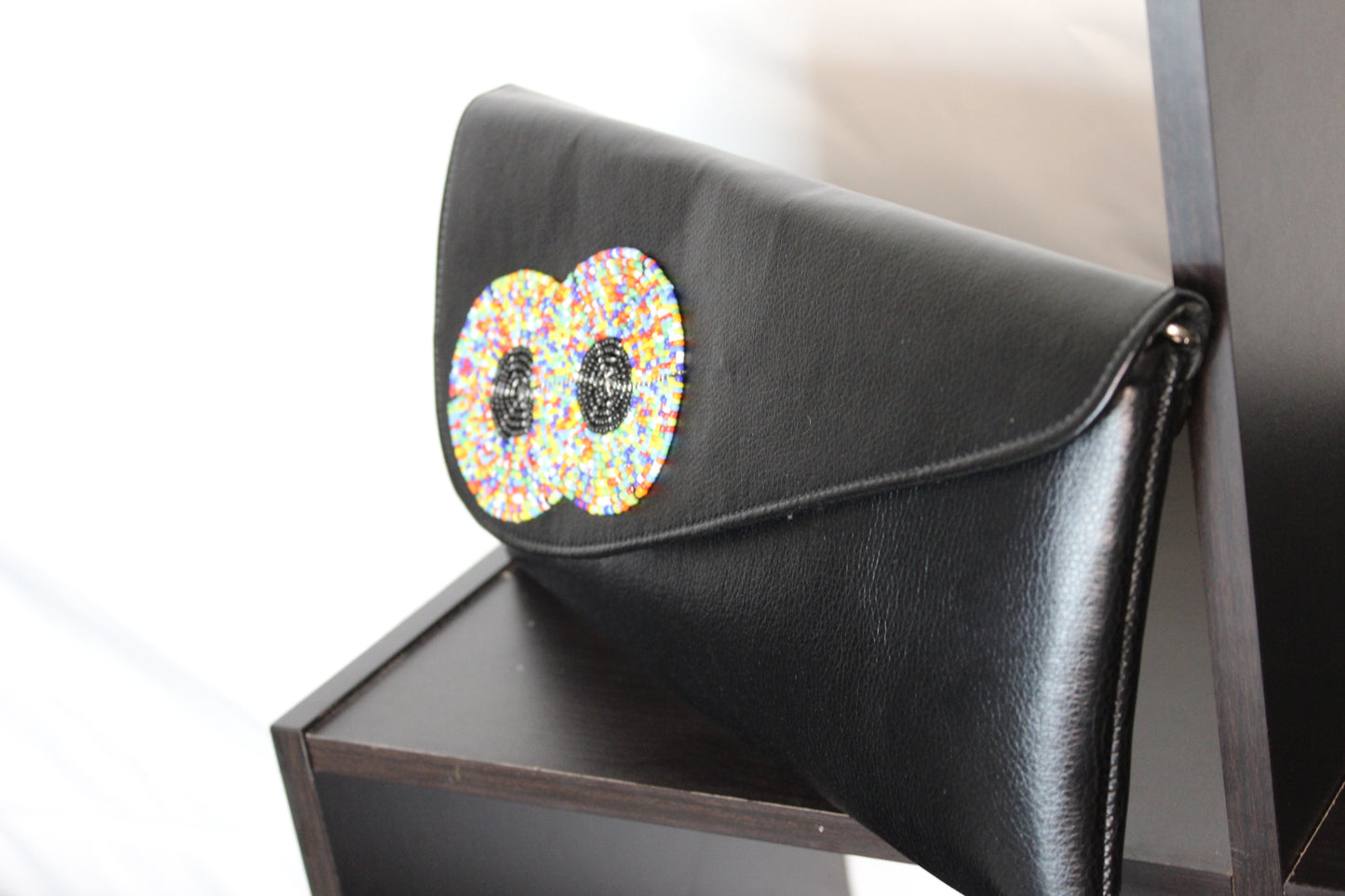 Bead Leather Clutch